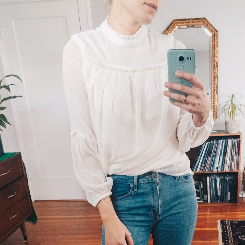 Peasant Style Long Sleeve Blouse, Boho, Lovely Det